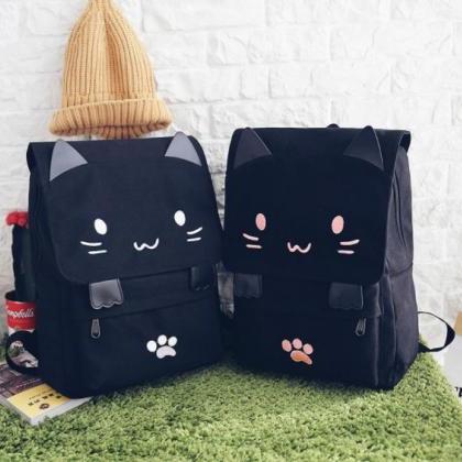 2 Colors Kawaii Smile Kitty Casual Backpack..