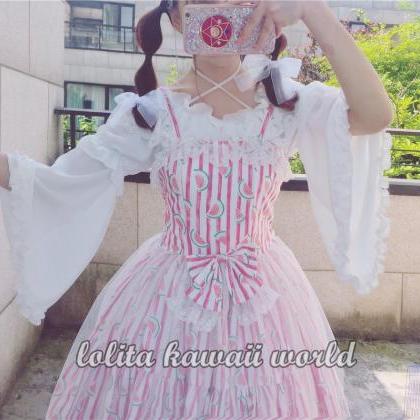 Lolita Kawaii Simple Mandarin Sleeve Blouse..