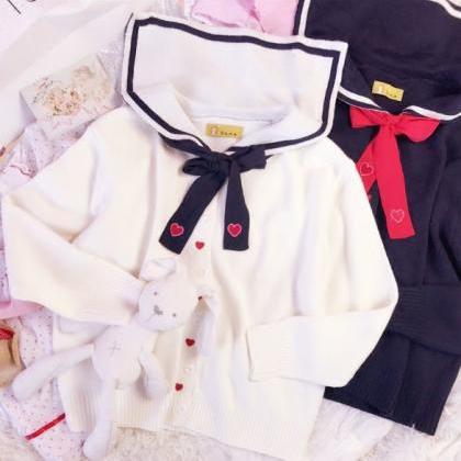 2 Colors Kawaii Sailor Collar Little Hearts..