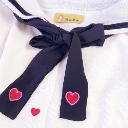 2 Colors Kawaii Sailor Collar Little Hearts..