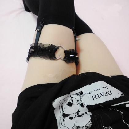 J-fashion Harajuka Kawaii Lace Sweet Heart Leg..