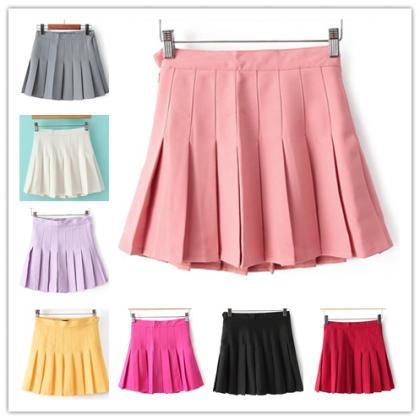 8 Colors Kawaii Simple Uniform Skirt Lk15070228