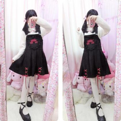 2 Colors Lolita Kawaii Sweet Heart Bow Suspender..