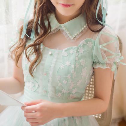 J-fashion Lolita Kawaii Flowers Lace Chiffon..