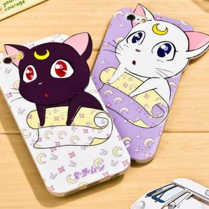 2 Colors Kawaii Sailor Moon Luna Phone Case..