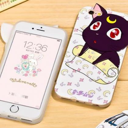 2 Colors Kawaii Sailor Moon Luna Phone Case..