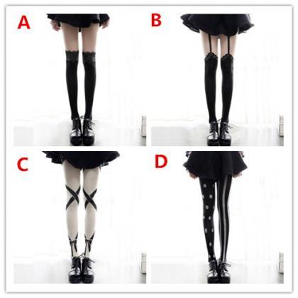 4 Colors Kawaii Cute Pattern Legging Tights..