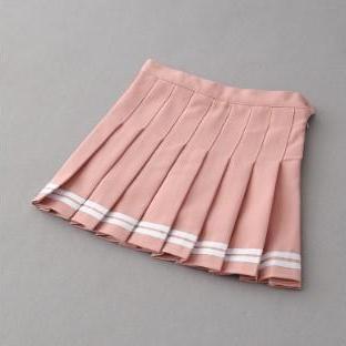 7 Colors Kawaii Simple Stripe Uniform Skirt..