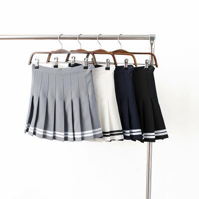 Free Shipping 4 Colors Kawaii Simple Stripe Uniform Skirt LK16082204