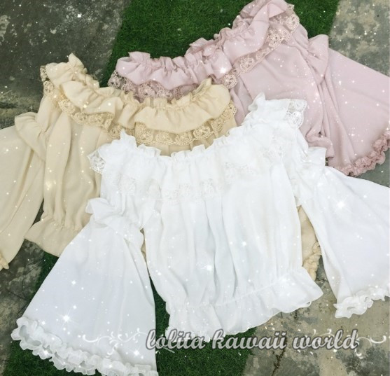 Lolita Kawaii Simple Mandarin Sleeve Blouse Lk17072812