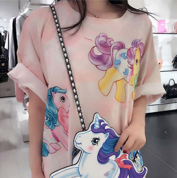 J-fashion Cute Cartoon Little Colorful House Pattern Short Sleeve T Shirt Lk18032202