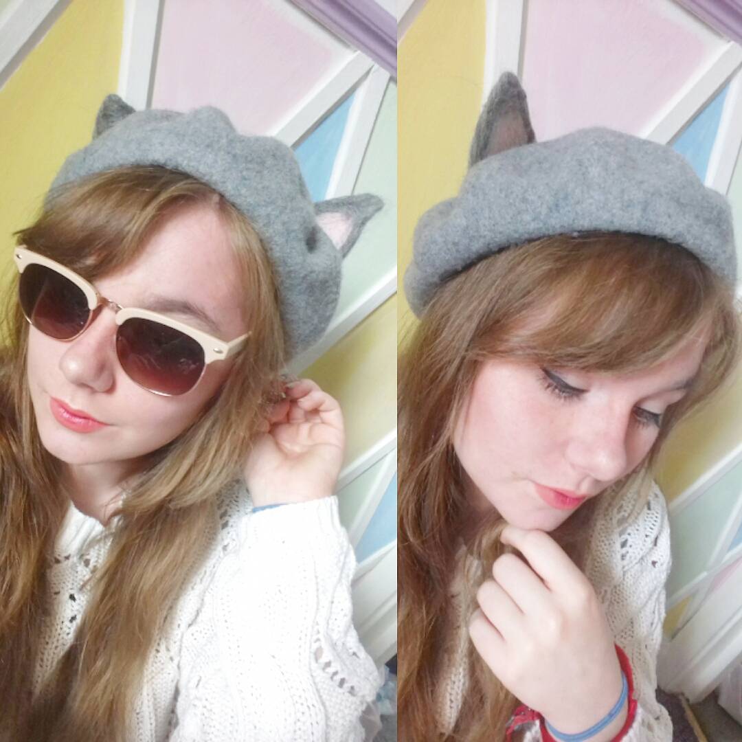 J-fashion Lolita Kawaii Grey Cat Ears Beret Lk15110822