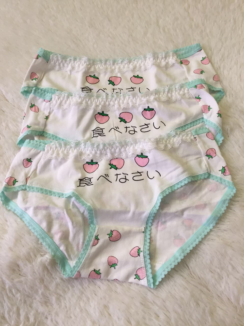 Lolita Kawaii Strawberry Pattern Lace Panties Lk16120501