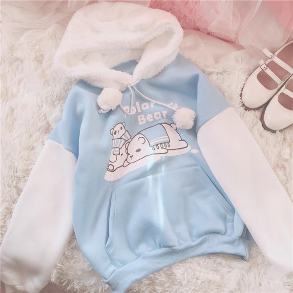 J - Fashion Kawaii Cartoon Bear Pattern Hoodie Lk17121811 On Luulla